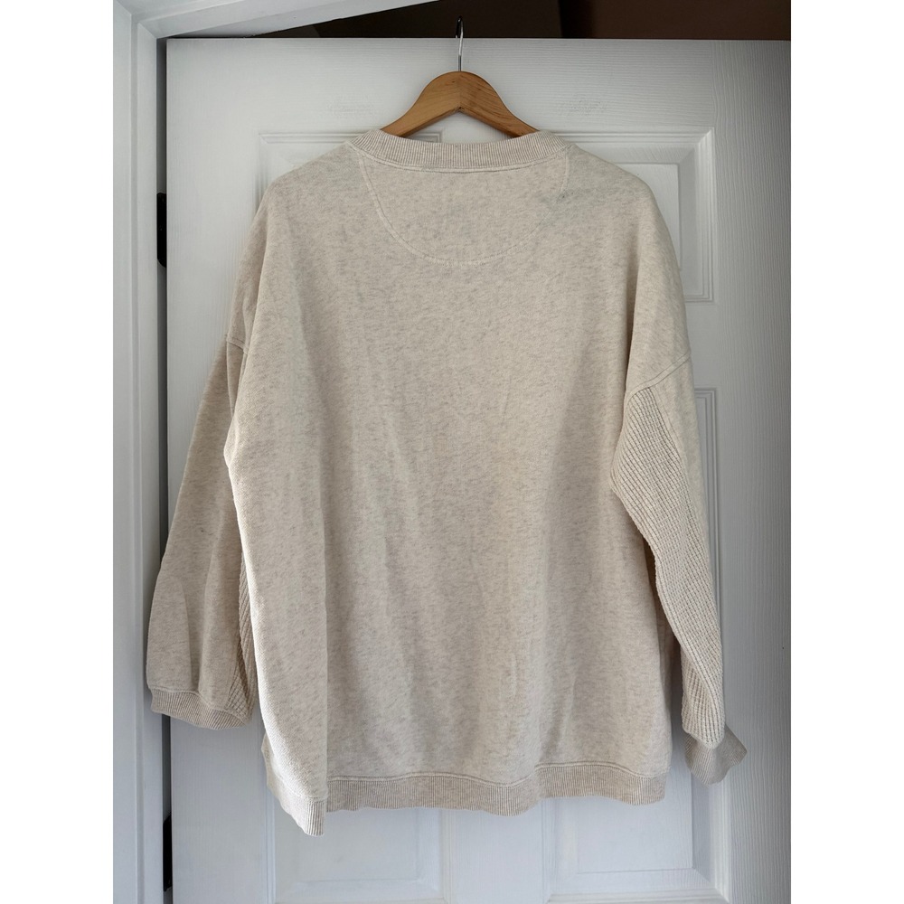 Aerie Go-To Crewneck Sweatshirt Neutral Cleangirl Aesthetic - Picture 4 of 4